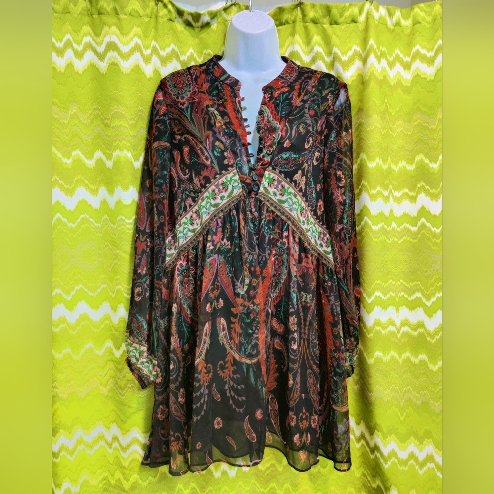 Boho Babydoll Style Sheer Dress